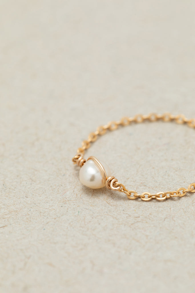 Stella chain ring - Cultured pearl