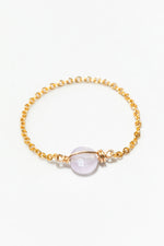 Stella chain ring - Purple jade
