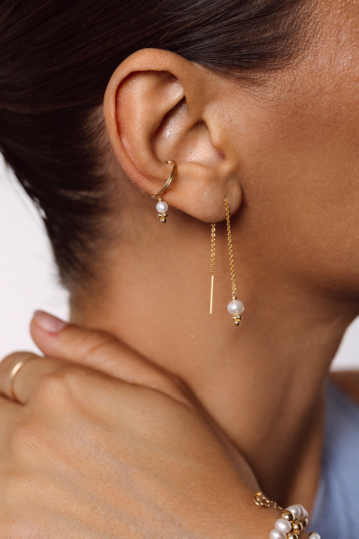 Fake Gaïa piercing - Cultured pearl