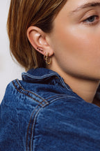 Large beaded hoop earrings
