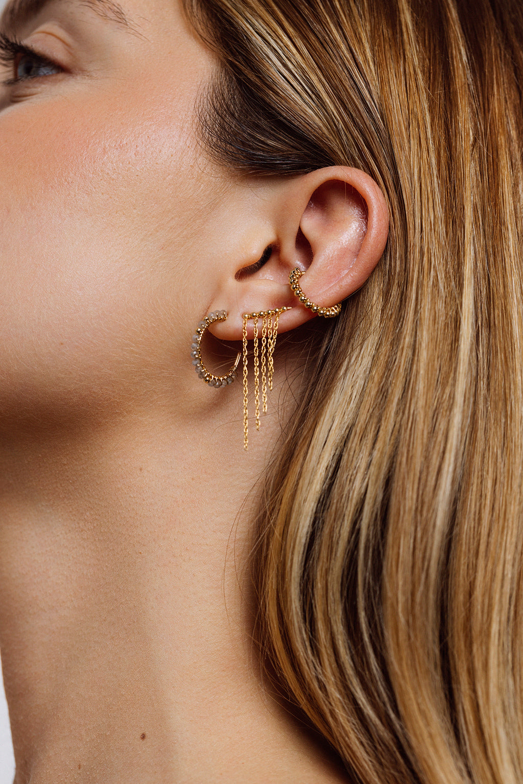 Medium Frida Hoop Earrings - Labradorite
