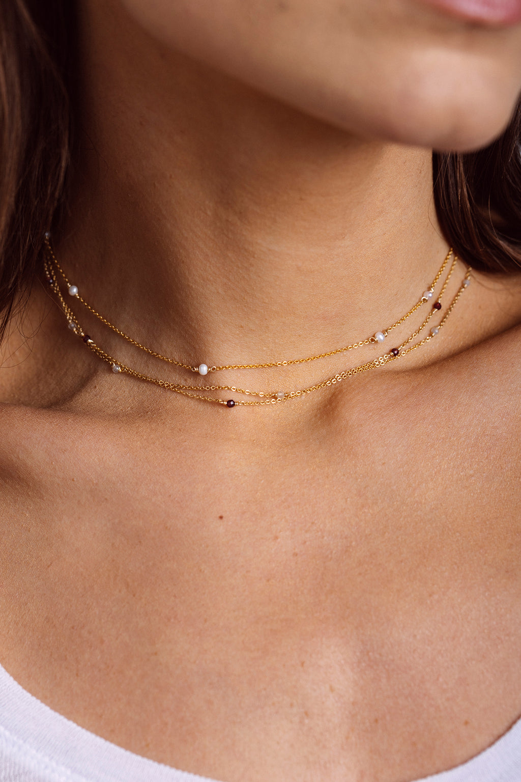 Satellite Necklace-Bracelet - Cultured pearls