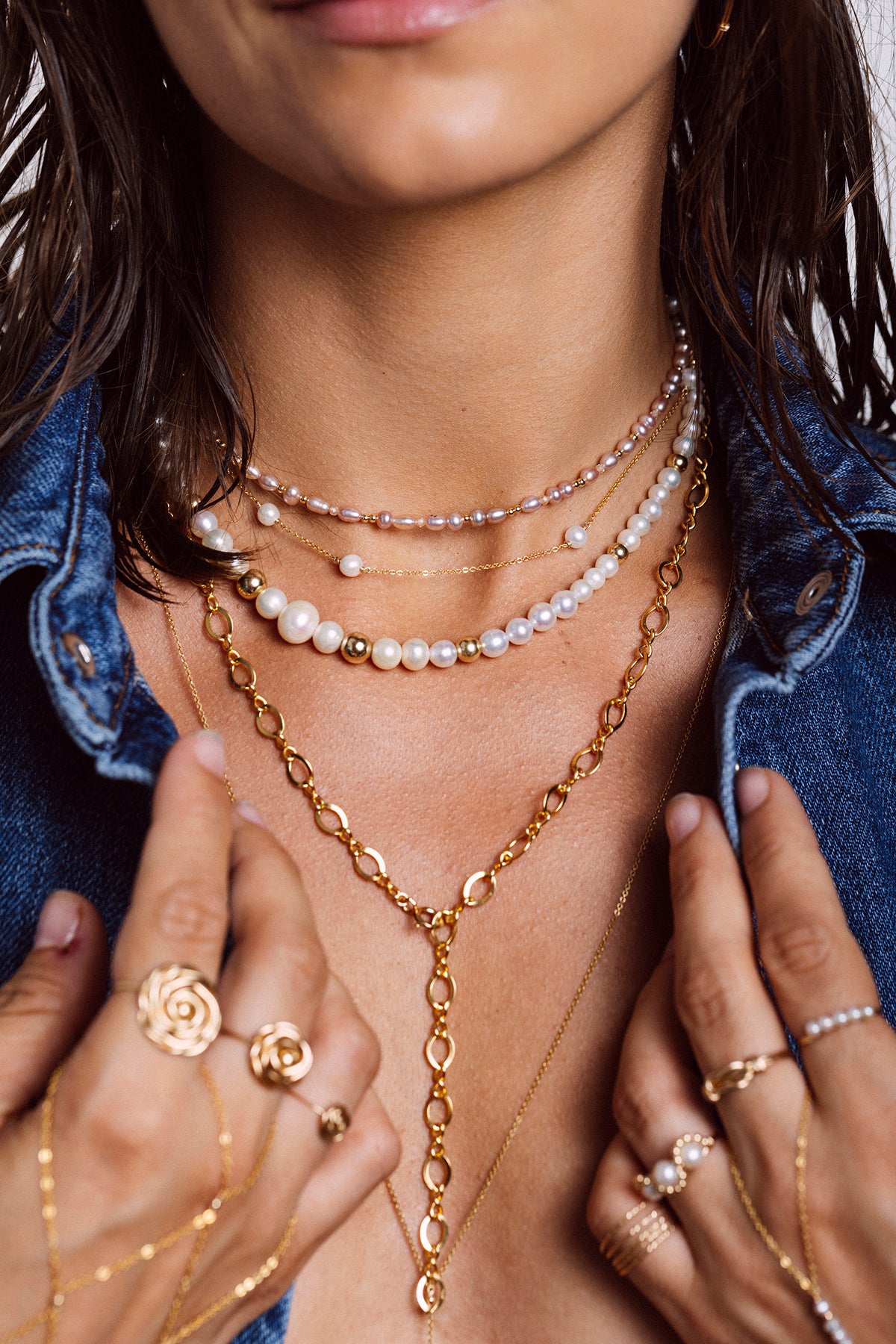 Bracelet - Sol Necklace - Cultured pearl