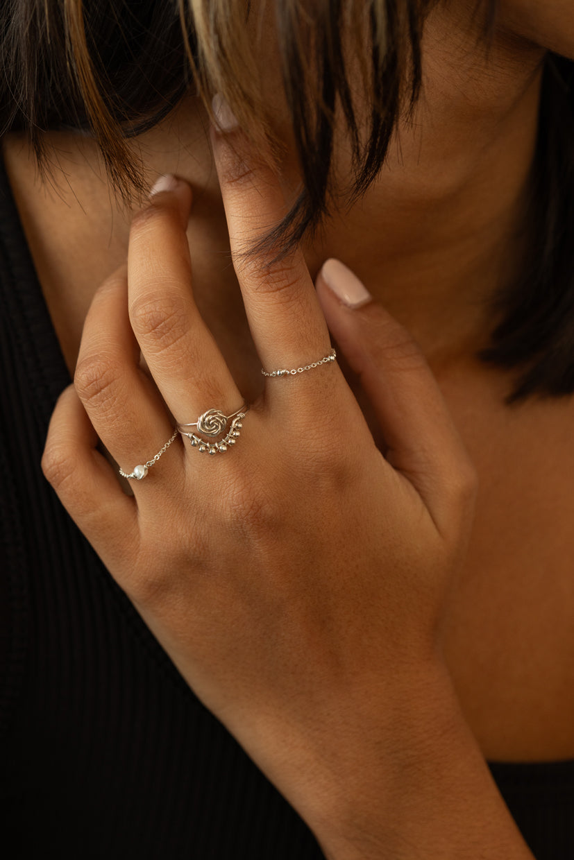Twisted flower ring - Silver