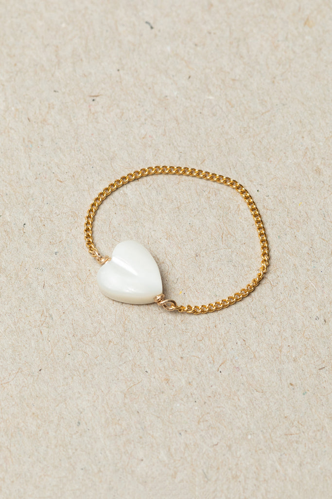 Chain ring Mother of Pearl Heart