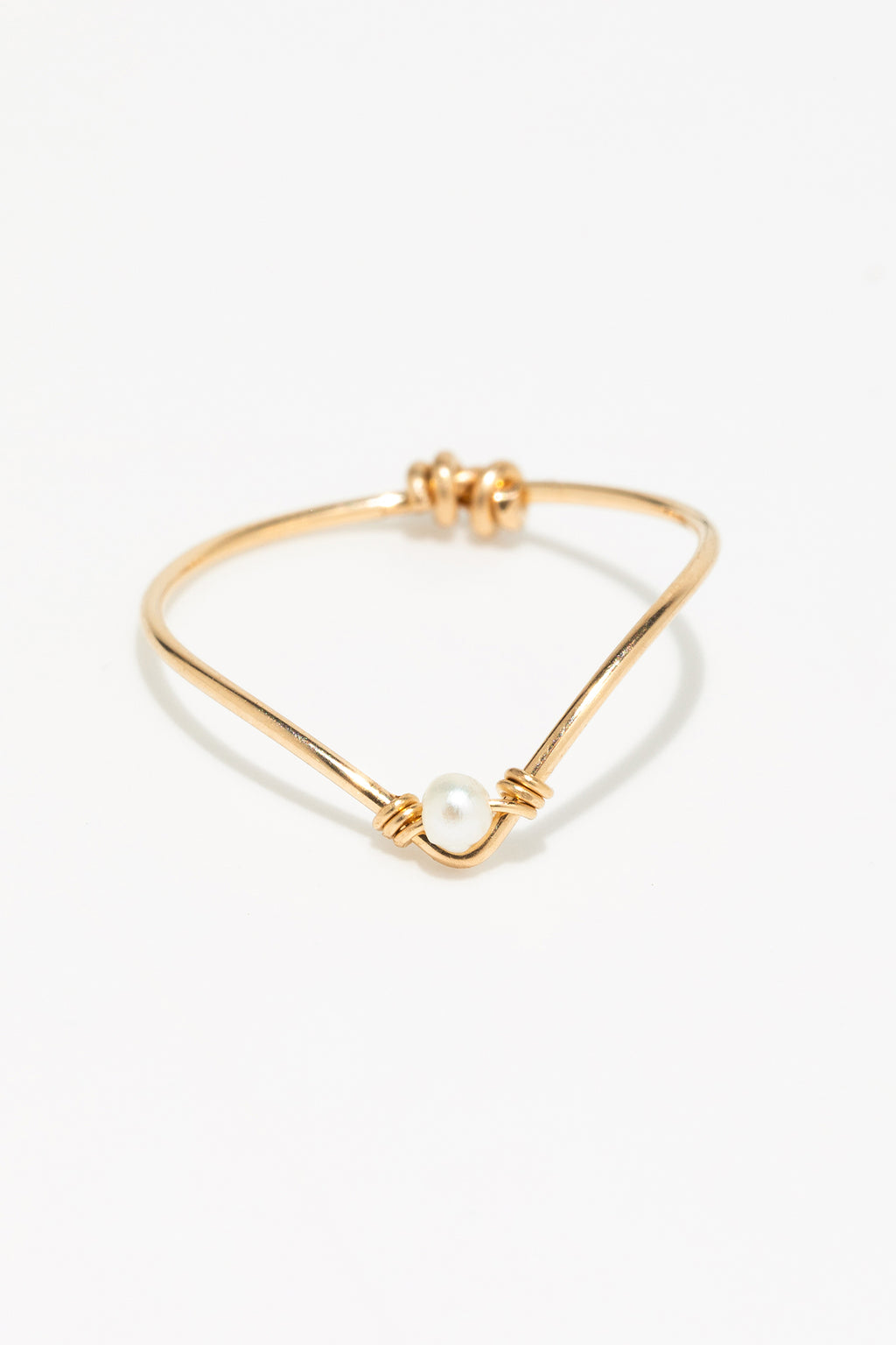 Chevron Ring - Cultured Pearl