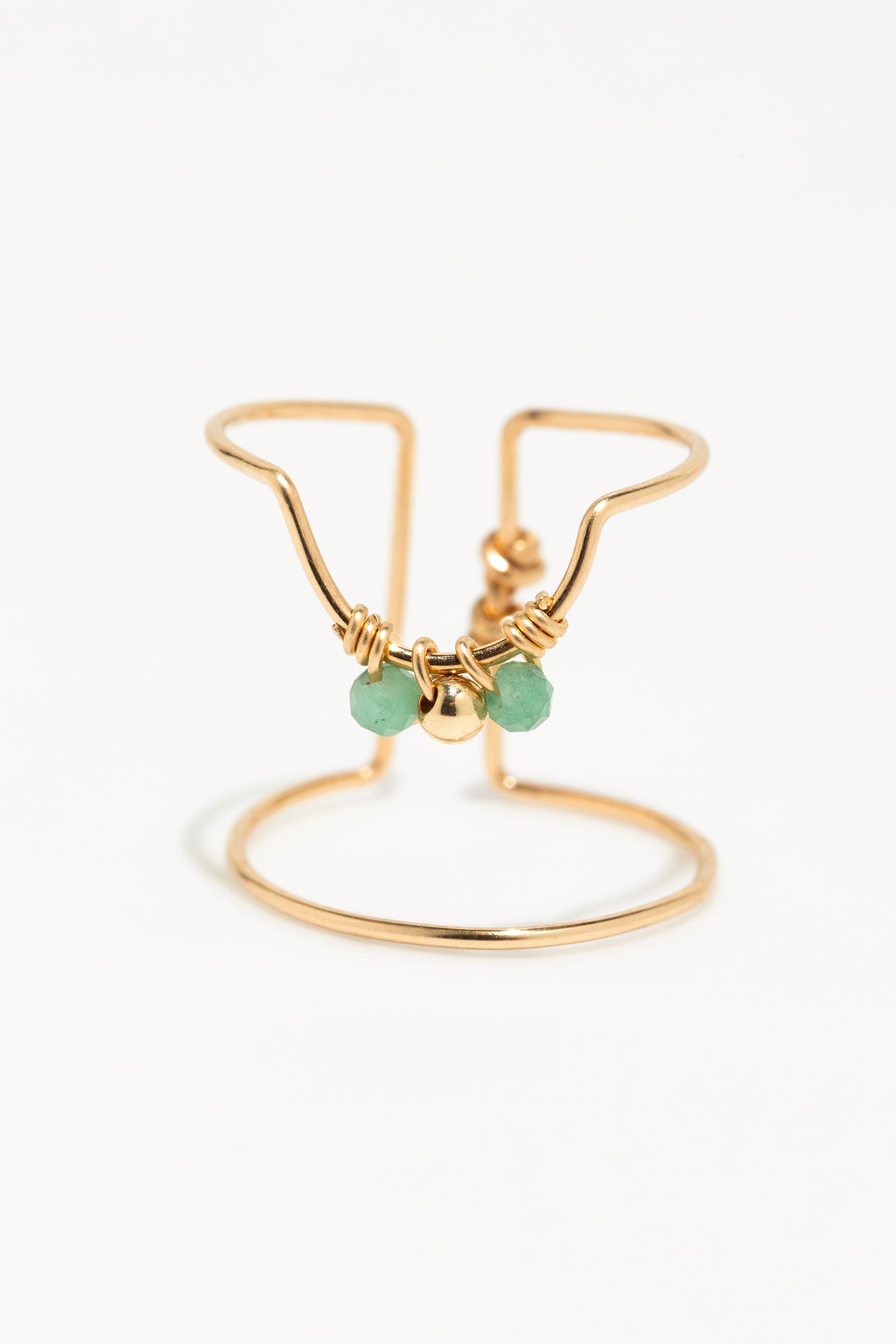 Weaving Nail Ring - Emerald