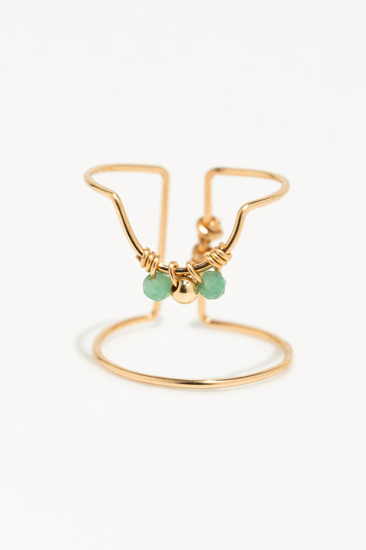 Weaving Nail Ring - Emerald