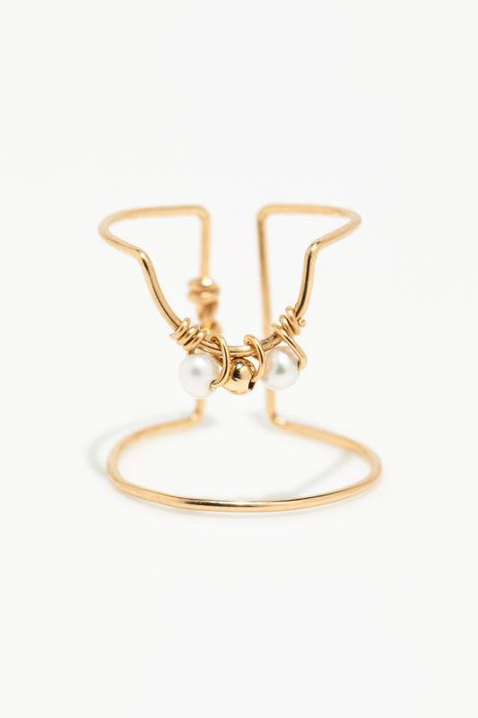Weaving Nail Ring - Cultured Pearl