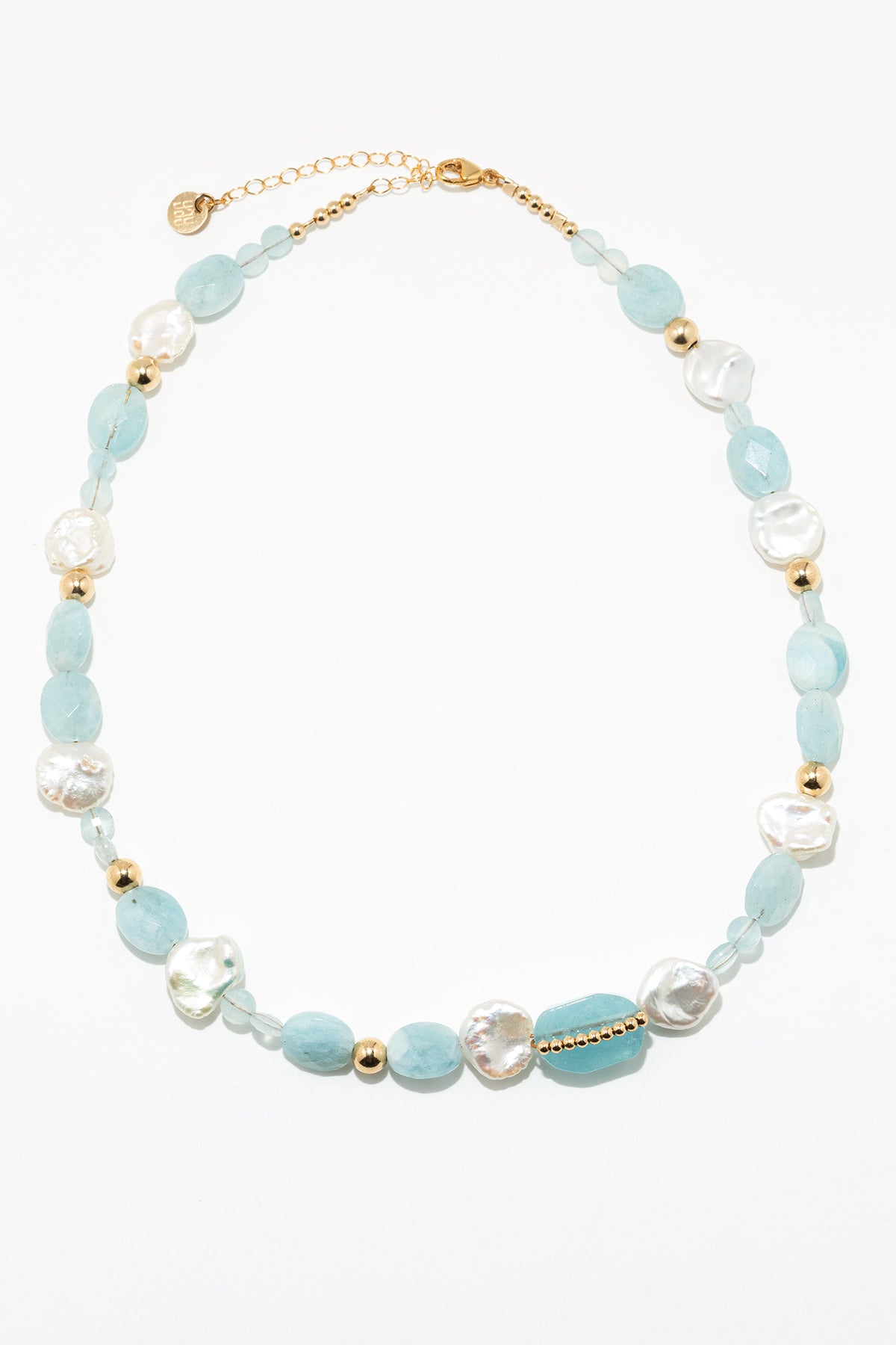 Cowrie Shell Necklace - Aquamarine