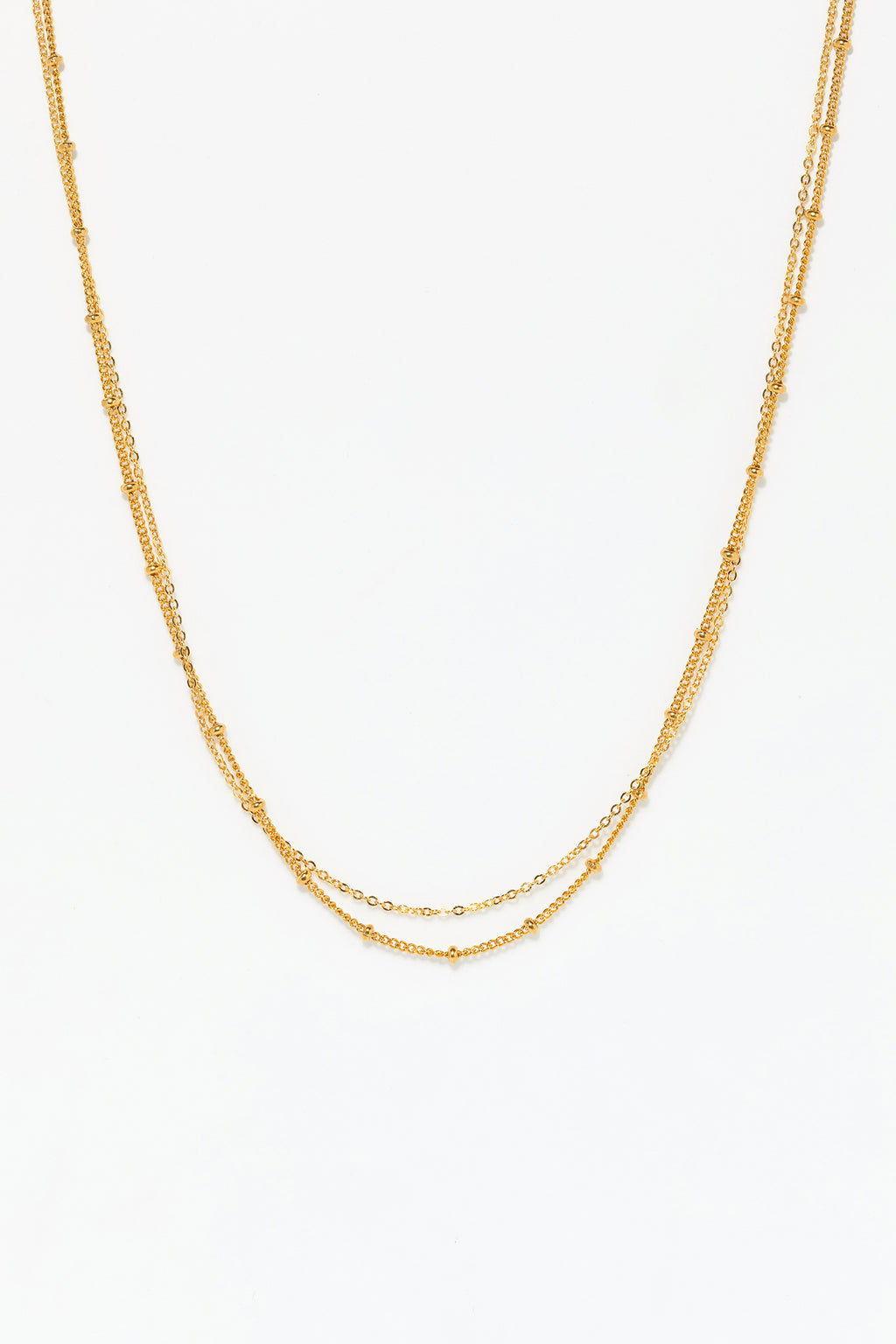 Satellite double chain necklace