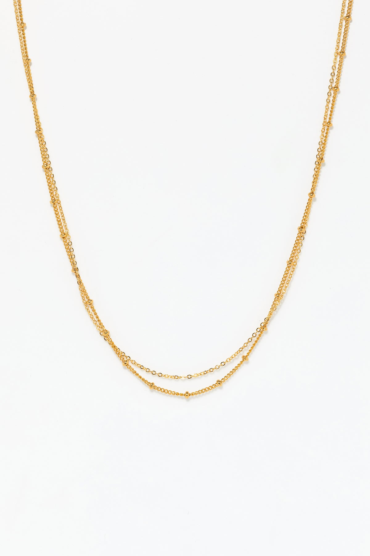 Satellite double chain necklace