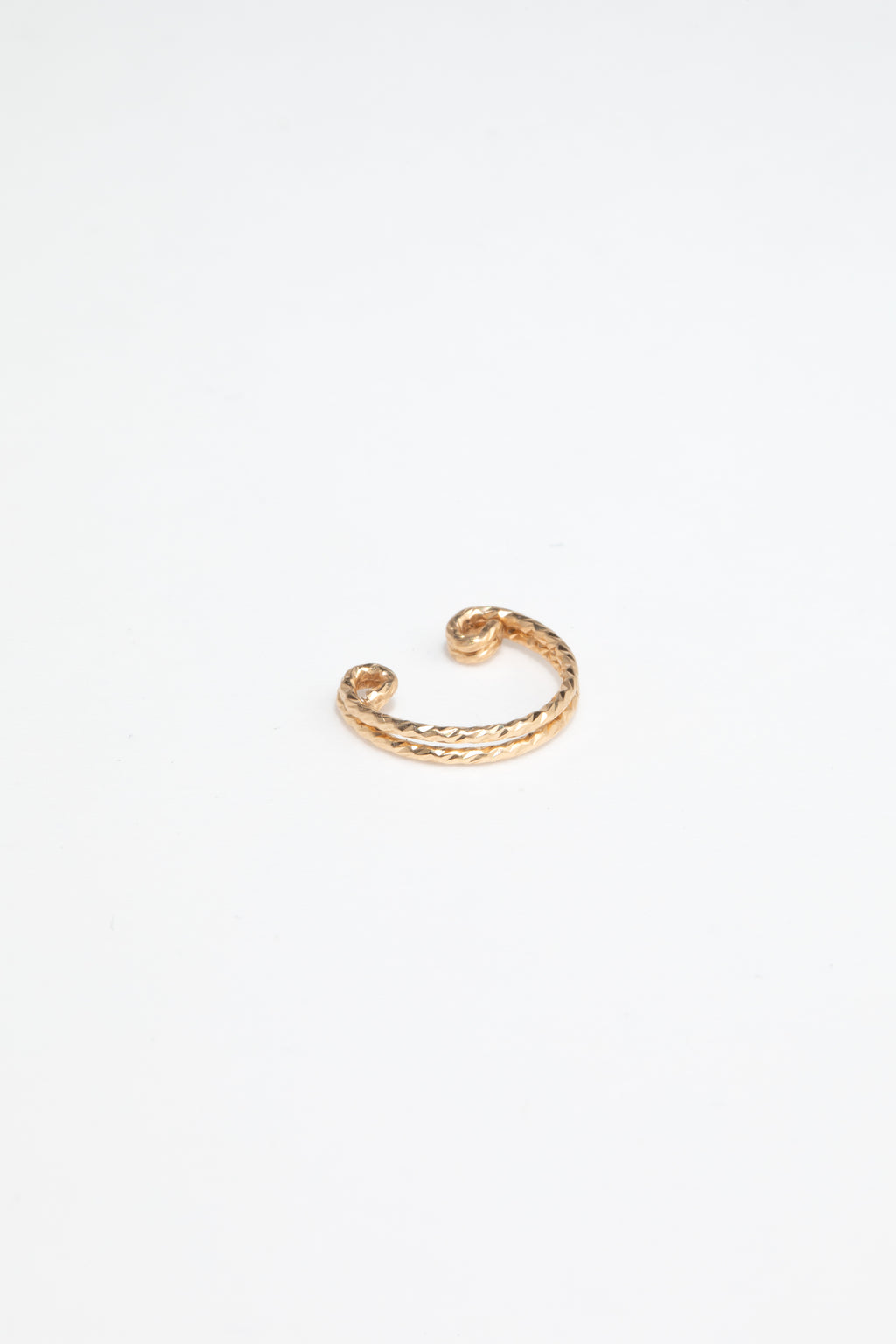 Fake piercing double shine ring
