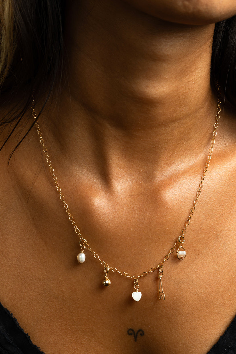Charm Pendant - Intertwined Cultured Pearl