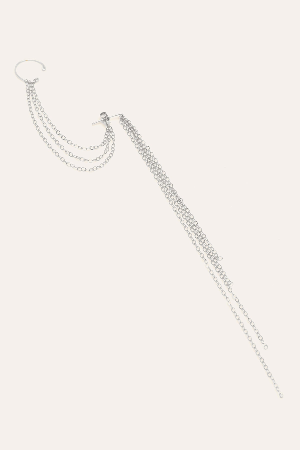 Triple Chain ear cuff - Silver