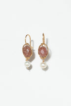 Victoire Earrings - Pink Strawberry Quartz