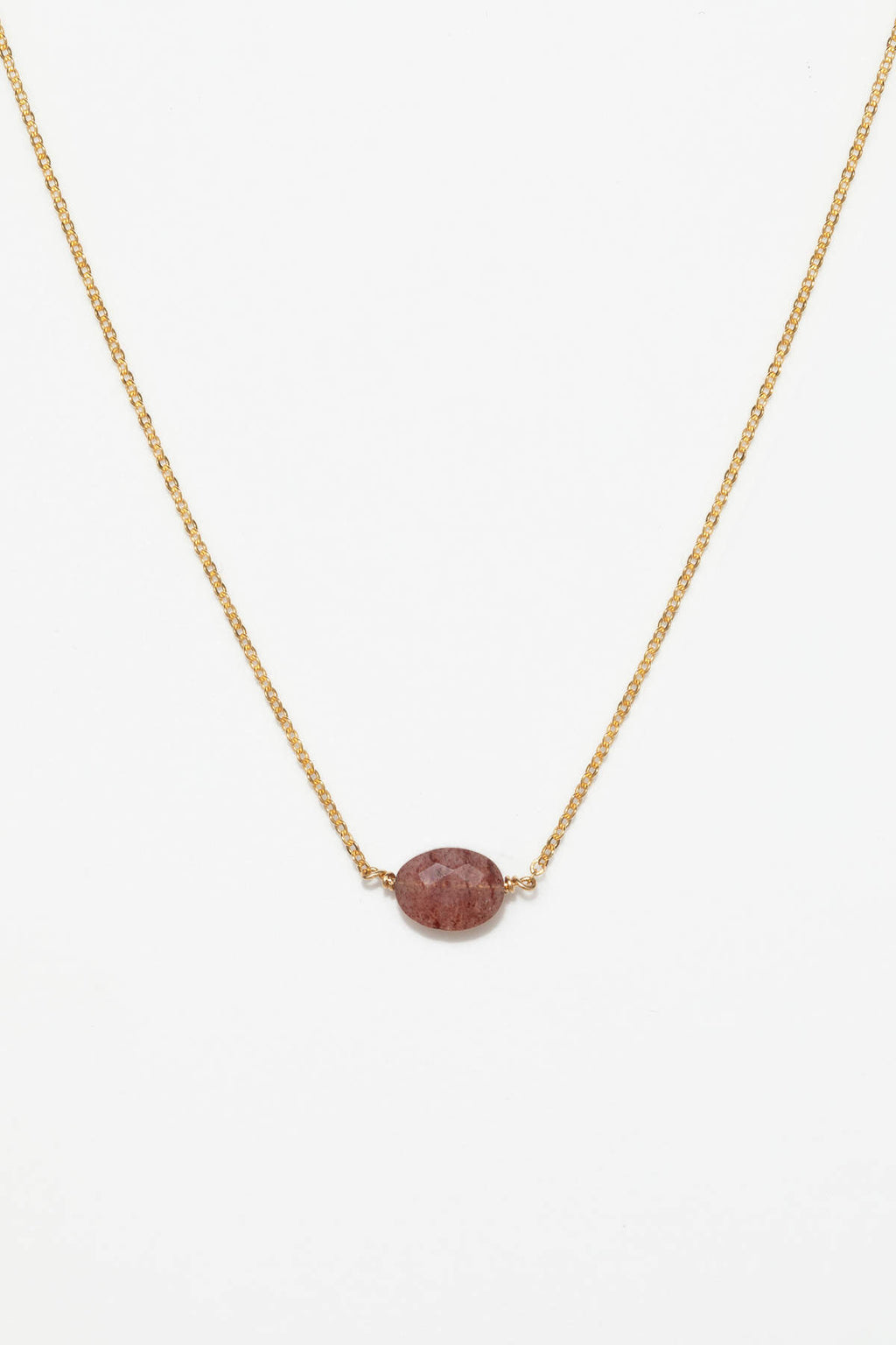 Victoire Necklace - Pink Strawberry Quartz