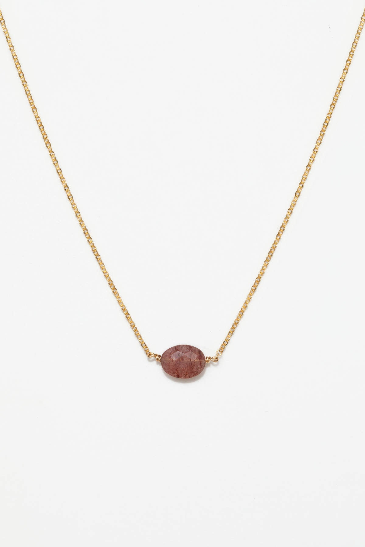 Victoire Necklace - Pink Strawberry Quartz