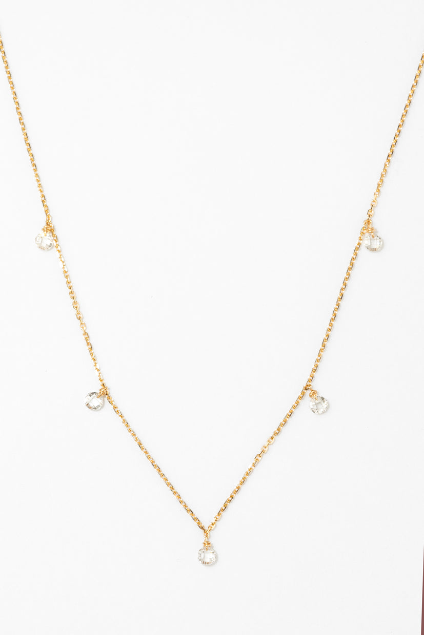 Sofia long tassel necklace - 750‰ gold White diamond