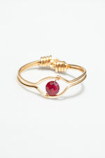 Double Kamsa Ring - 750‰ Gold Ruby