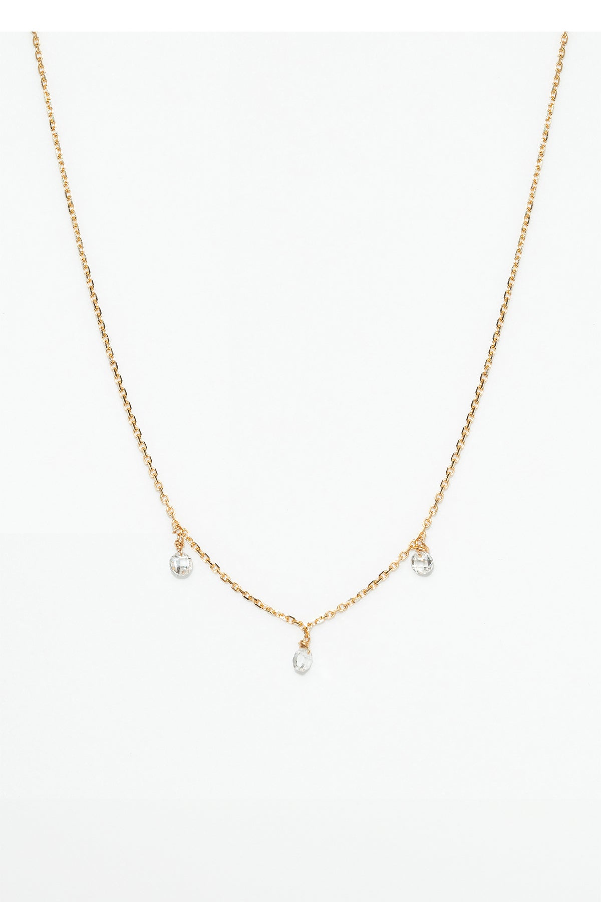 Sofia short tassel necklace - 750‰ gold White diamond