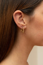 Large beaded hoop earrings