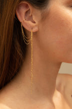 Triple chain ear cuff