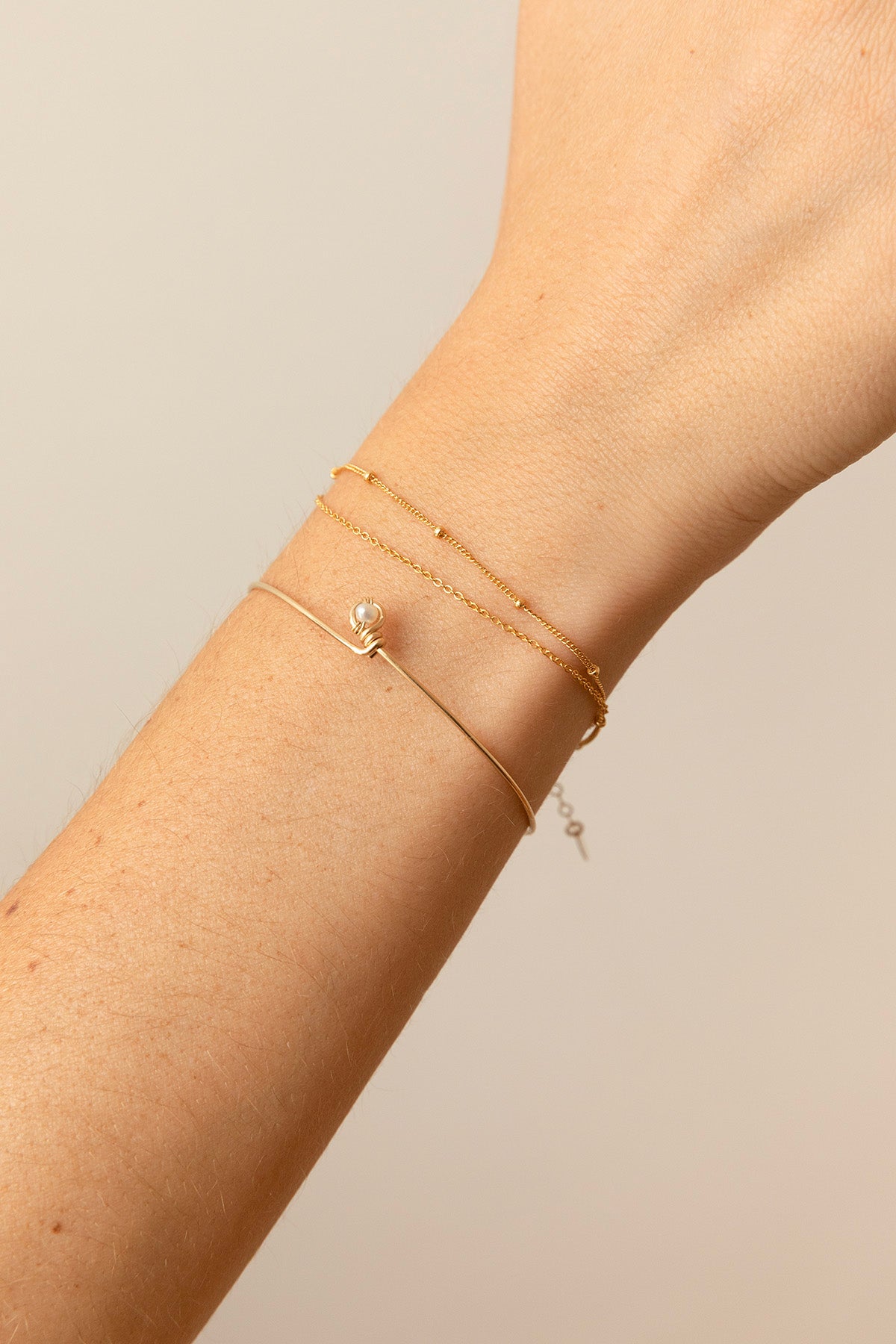 Satellite double chain bracelet