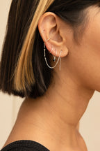 Mini sparkle creoles - Silver