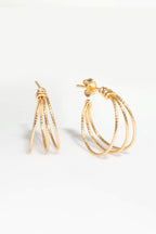 Small Triple Hoops - Sparkling