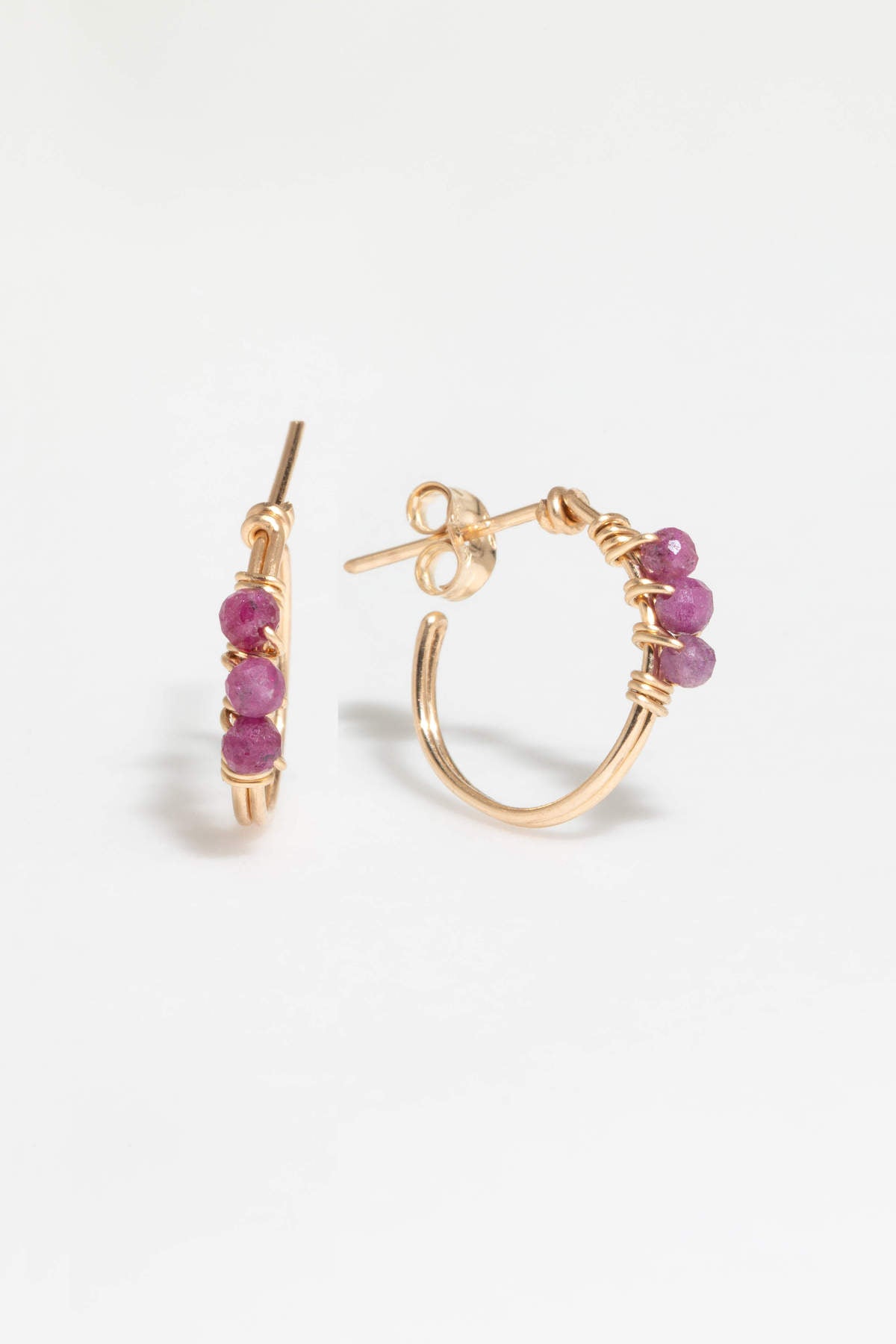 Thea Hoop Earrings - Ruby