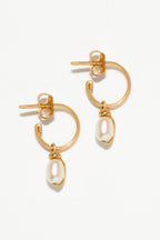 Mini creoles Enlacé - Cultured pearls