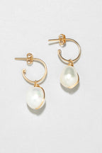 Medium Stella Creoles - Gold Large Cultured Pearl
