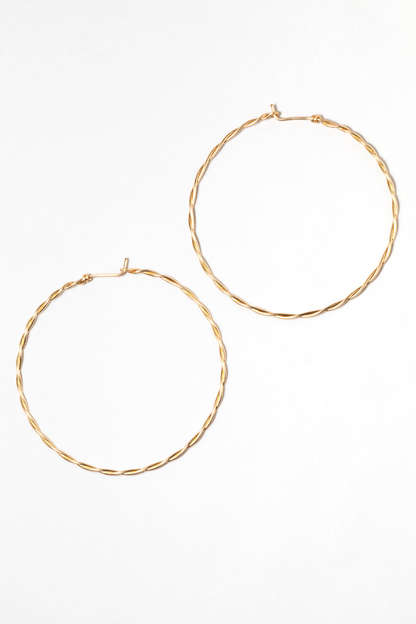 Large Torsade hoop earrings