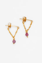 Anna chain earrings - Ruby