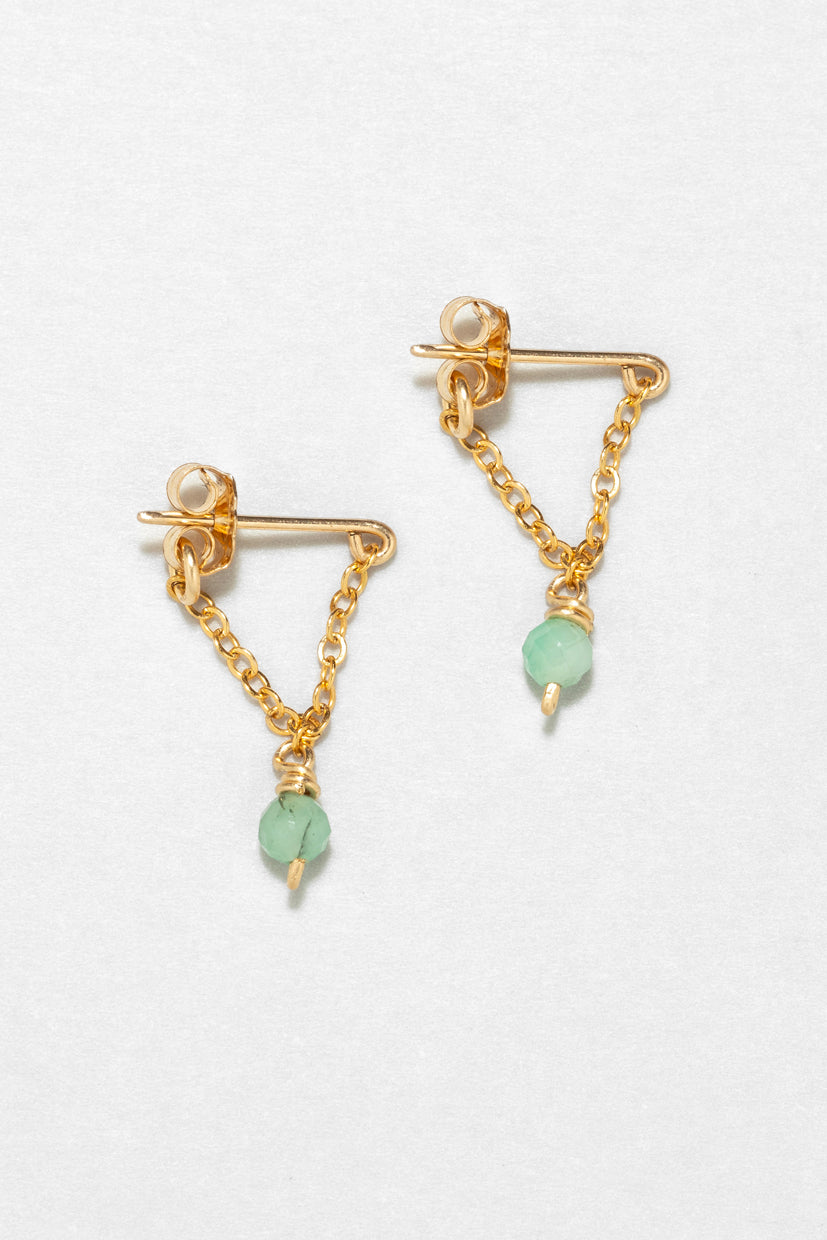 Anna chain earrings - Emerald