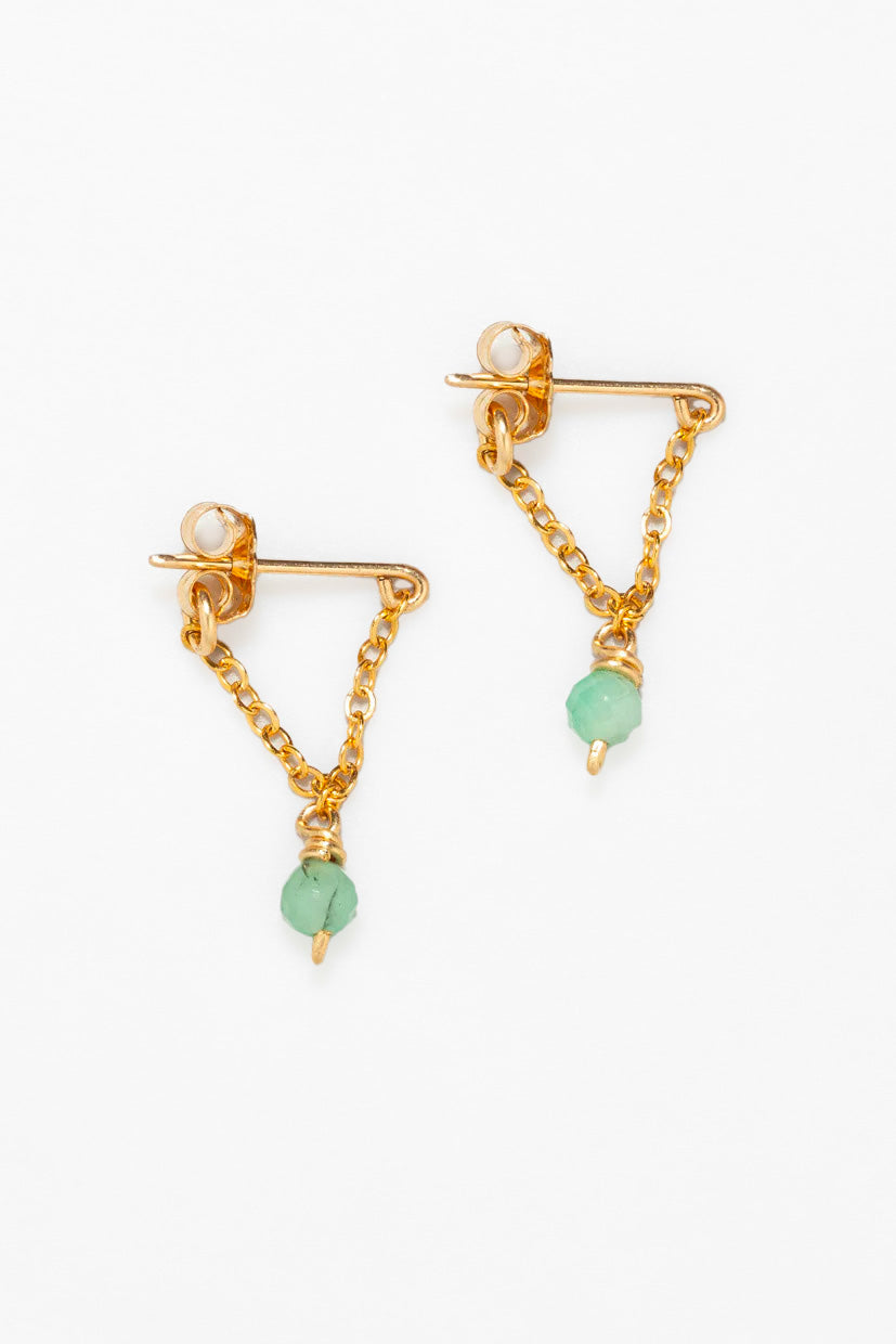 Anna chain earrings - Emerald
