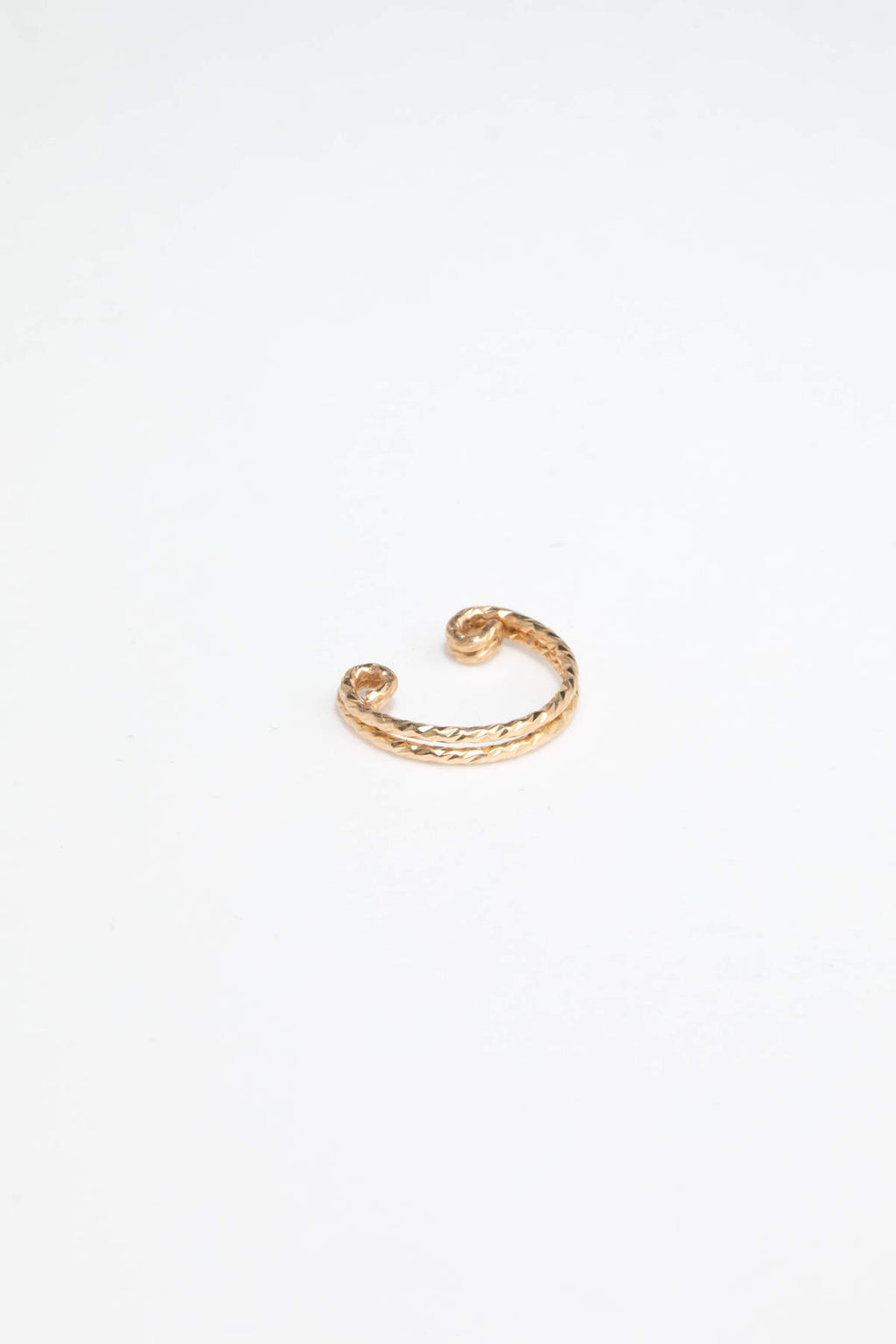 Fake piercing double shine ring