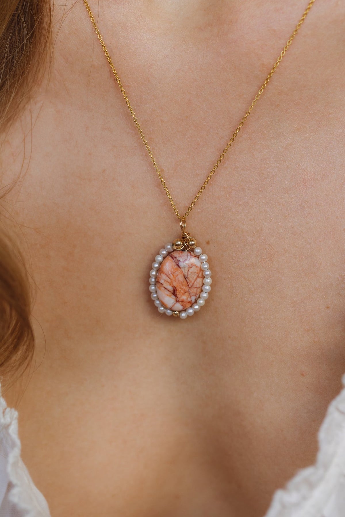 Josephine Pendant - Pink Howlite