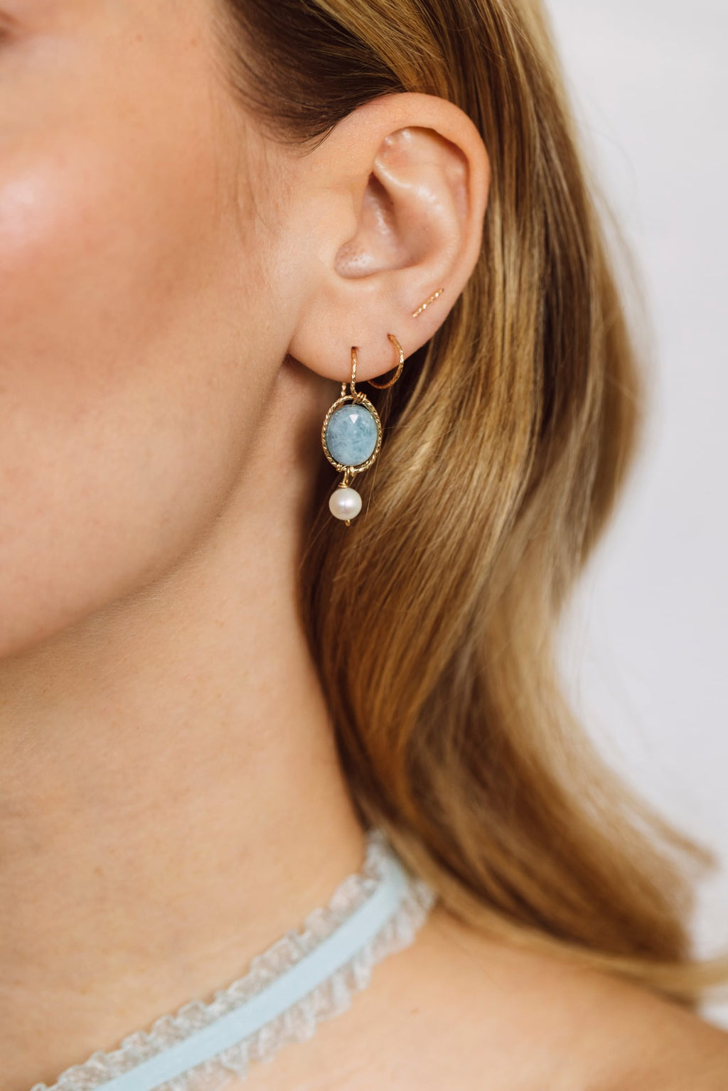 Victoire Earrings - Aquamarine
