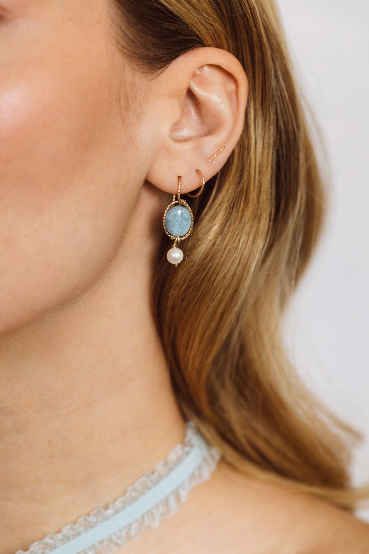 Victoire Earrings - Aquamarine