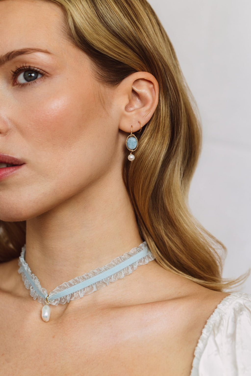 Madeleine Necklace - Light Blue