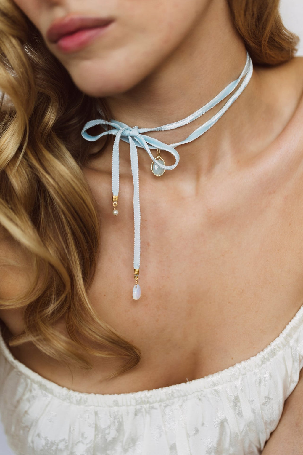 Antoinette Necklace - Light blue