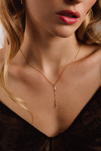 Riviera long necklace - 750‰ Gold - White diamond