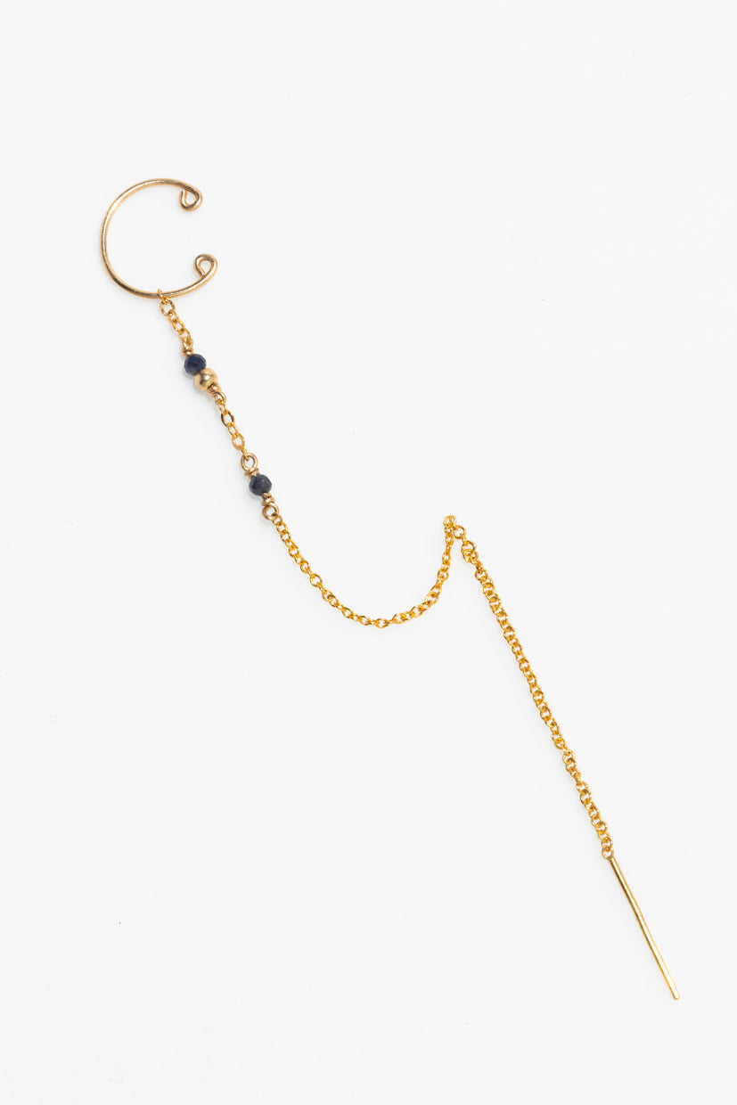 Céleste chain ear jewel - Sapphire