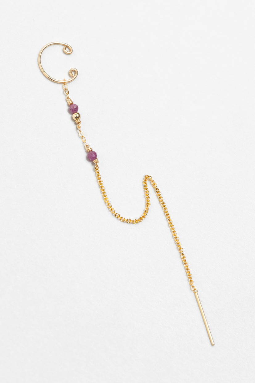 Celestial ear cuff - Ruby