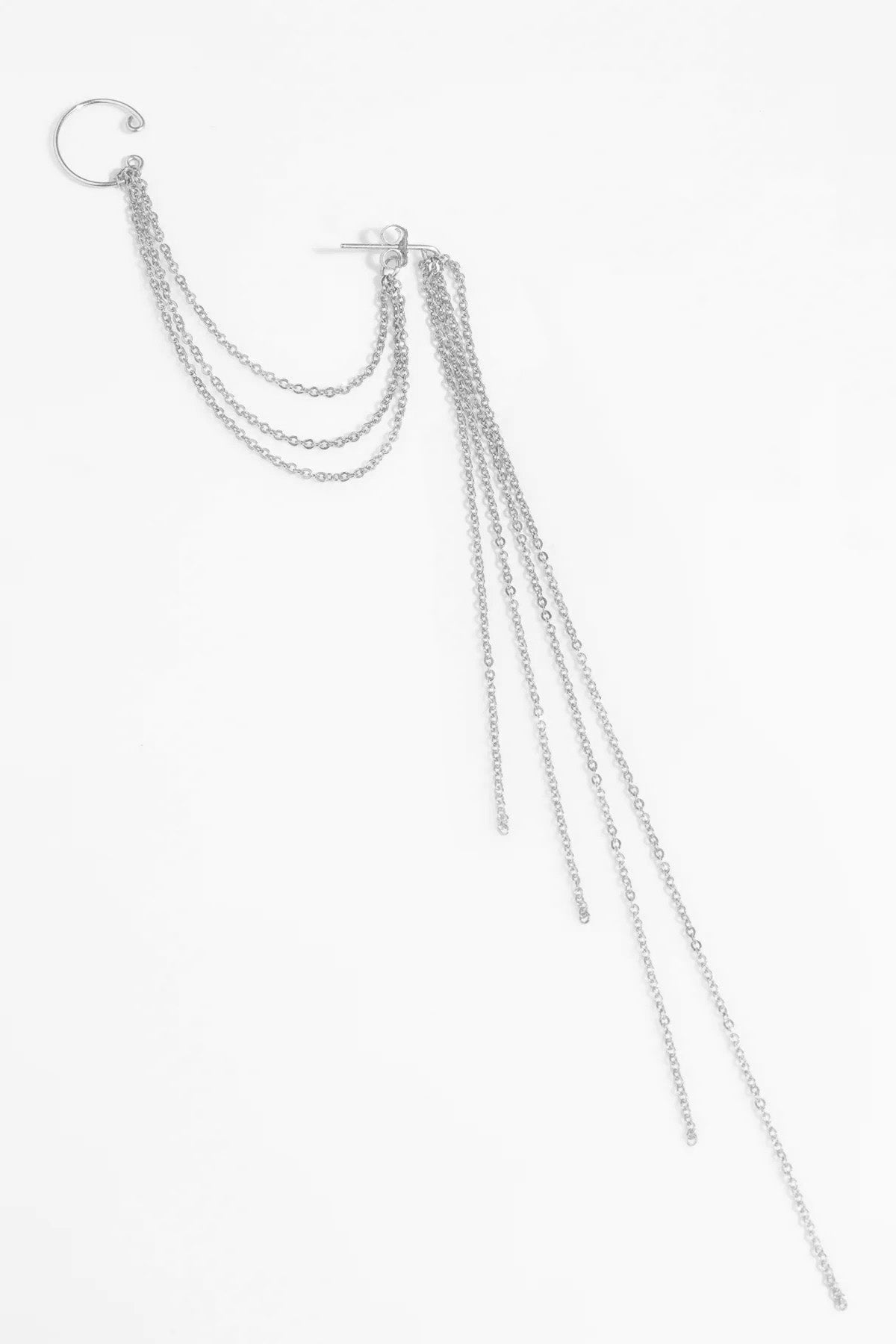 Triple Chain ear cuff - Silver