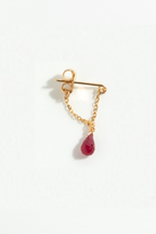 Mia Earring – 750‰ Gold – Dark Pink Sapphire