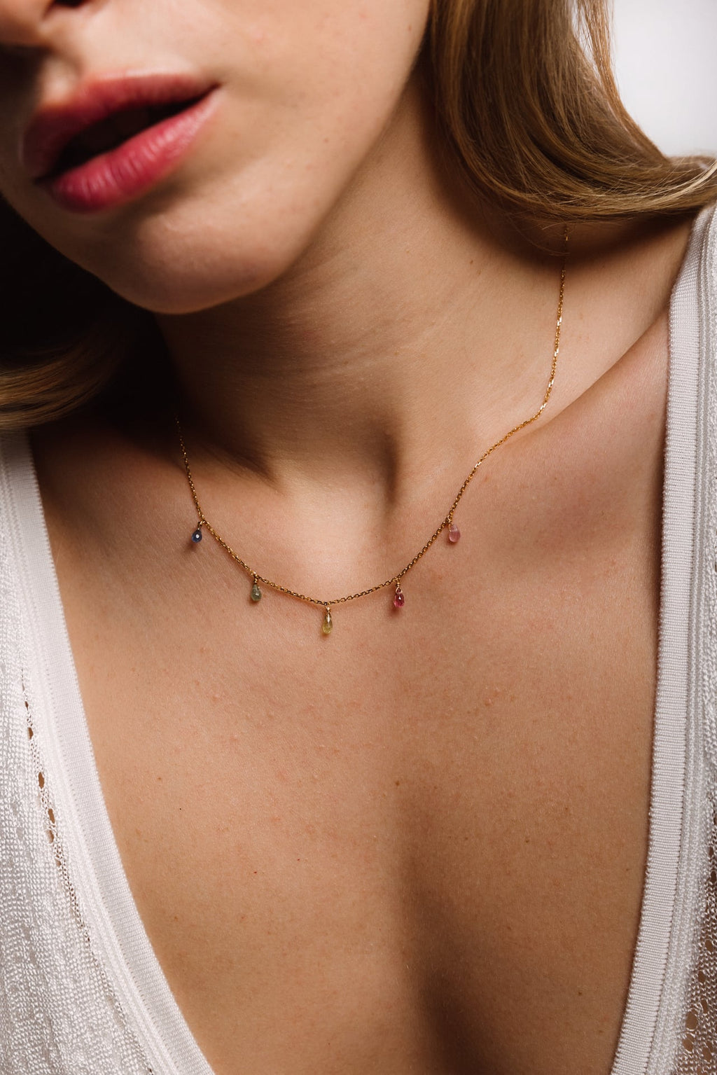 Sofia Necklace – 750‰ Gold – Multicolored Sapphire
