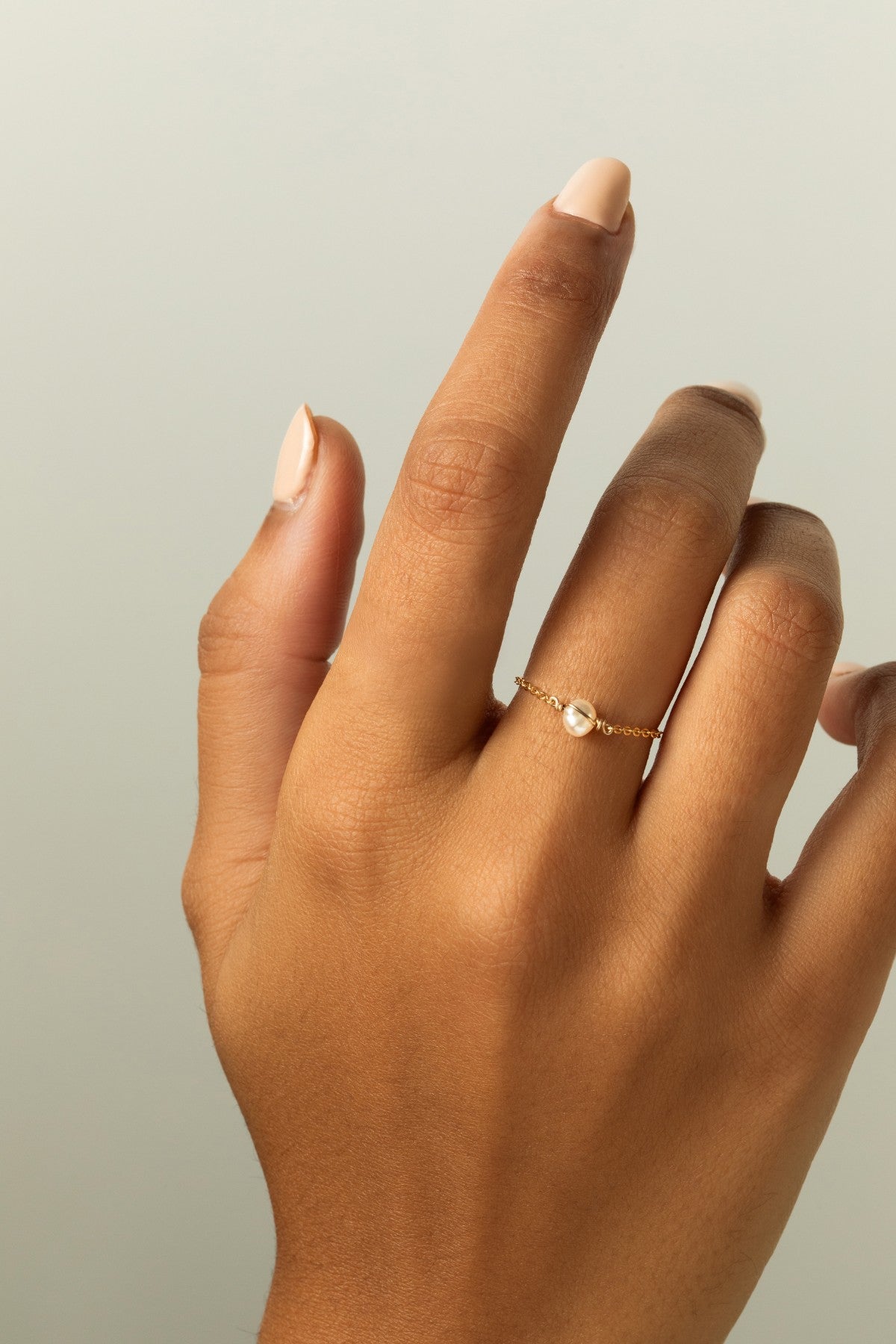 Stella chain ring - Cultured pearl